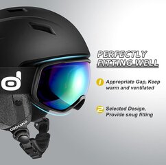 Комплект лыжного шлема Odoland с очками, размер S, ярко-зеленый цена и информация | Лыжные шлемы | 220.lv