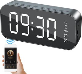Беспроводной будильник-динамик Bluetooth Tumotsit, чёрный цена и информация | Радиоприемники и будильники | 220.lv