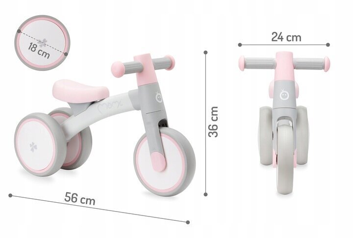 Trīsriteņa velosipēds MoMi Tedi 6", rozā cena un informācija | Balansa velosipēdi | 220.lv