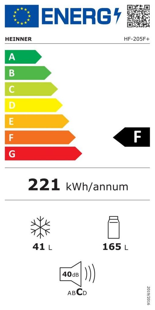 Heinner HF-205F+ cena un informācija | Ledusskapji | 220.lv