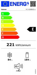 Heinner HC-V268BKE++ цена и информация | Холодильники | 220.lv