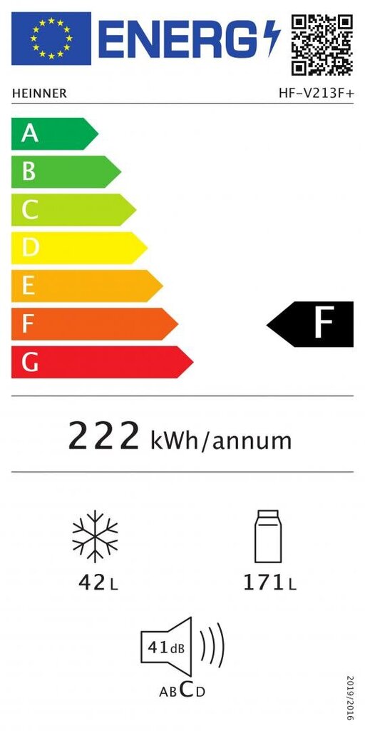 Heinner HF-V213F+ cena un informācija | Ledusskapji | 220.lv