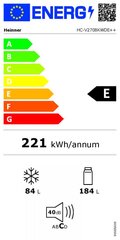 Heinner HC-V270BKWDE++ цена и информация | Heinner Холодильники и морозильники | 220.lv