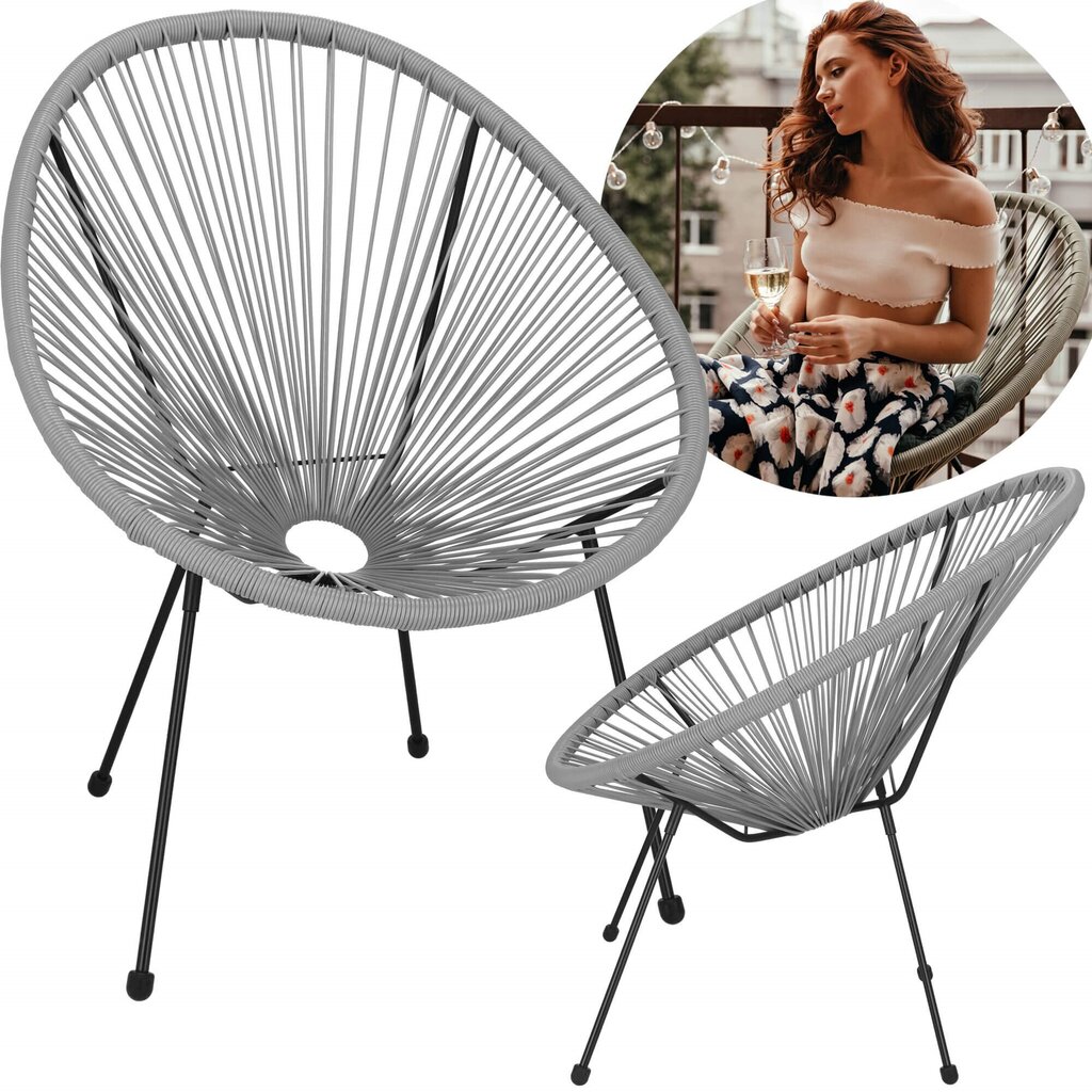 Dārza krēsls Springos GF0086 72 X 82 X 85 cm, pelēks цена и информация | Dārza krēsli | 220.lv
