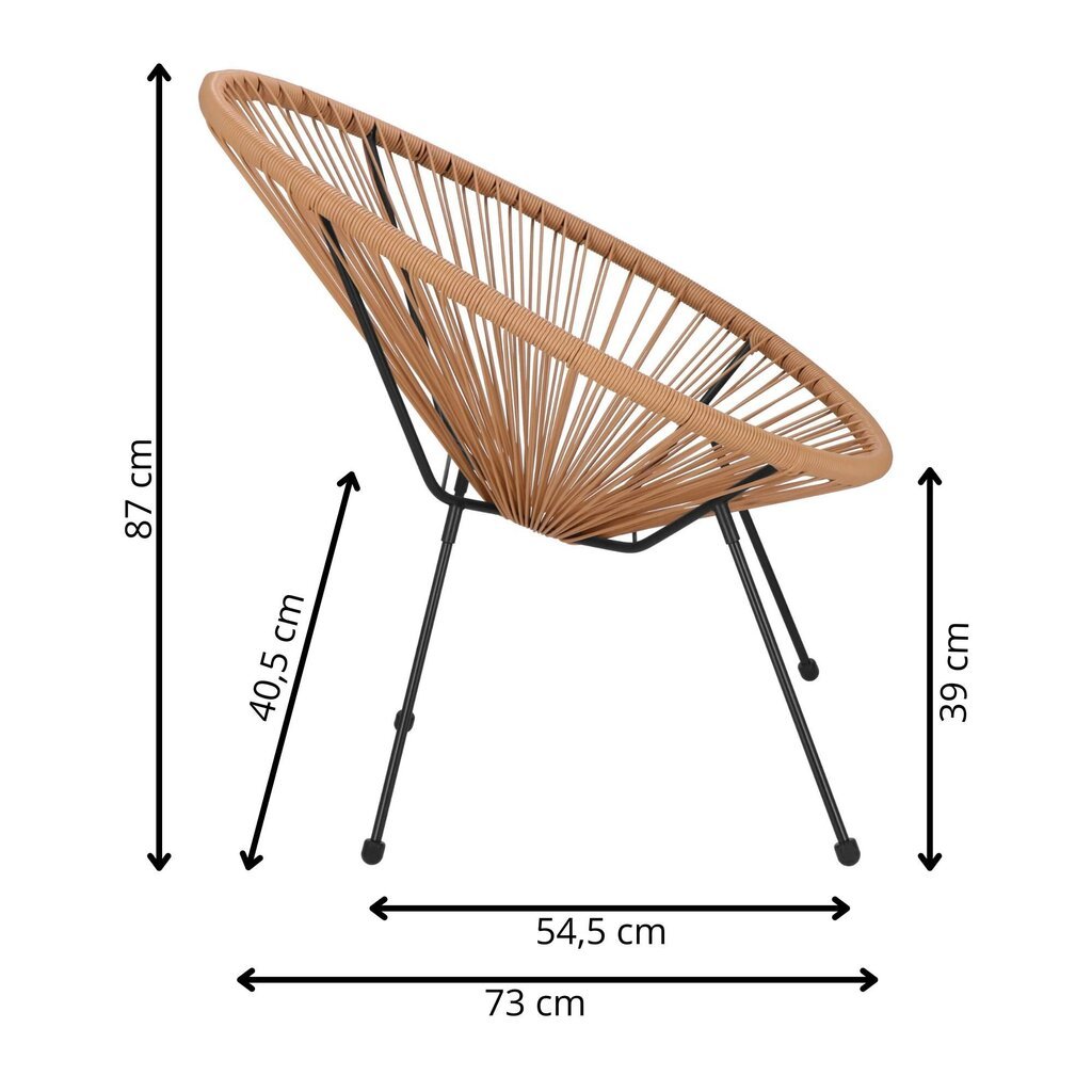 Dārza krēsls Springos GF0084 72 X 82 X 85 cm cena un informācija | Dārza krēsli | 220.lv