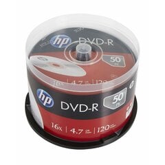 hp dvd-r, dme00025-3, 69316, 4,7 гб, 16x, со шпинделем, 50 шт, непечатаемый, 12 см, для архивирования данных цена и информация | Виниловые пластинки, CD, DVD | 220.lv