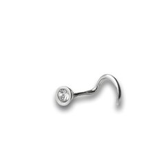 Серебряная серьга в нос с цирконом 0011105200010 цена и информация | Серьги | 220.lv