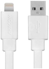 "avacom usb кабель (2.0), usb a male - apple lightning m, 1.2 м, белый, сертифицирован mfi цена и информация | Кабели и провода | 220.lv