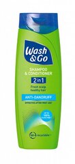 Pretblaugznu šampūns-kondicionieris Wash & Go Anti Dandruff, 2 in 1, 200 ml cena un informācija | Šampūni | 220.lv