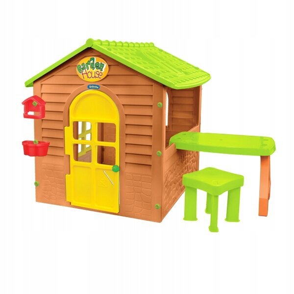 Rotaļu namiņš bērniem Mochtoys, brūns, 120.5x175x122 cm cena un informācija | Bērnu rotaļu laukumi, mājiņas | 220.lv