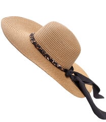 Pīta cepure ar lenti, brūna 17833-uniw cena un informācija | Sieviešu cepures | 220.lv