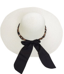 Pīta cepure ar lenti, balta 17835-uniw cena un informācija | Sieviešu cepures | 220.lv