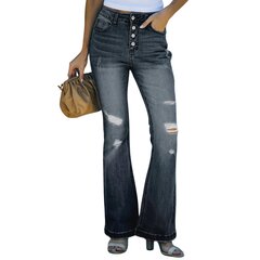 Джинсы женские расклешенные Sidefeel, черные цена и информация | Женские джинсы | 220.lv