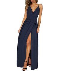 Платье женское Inin с разрезом, синее цена и информация | Платья | 220.lv