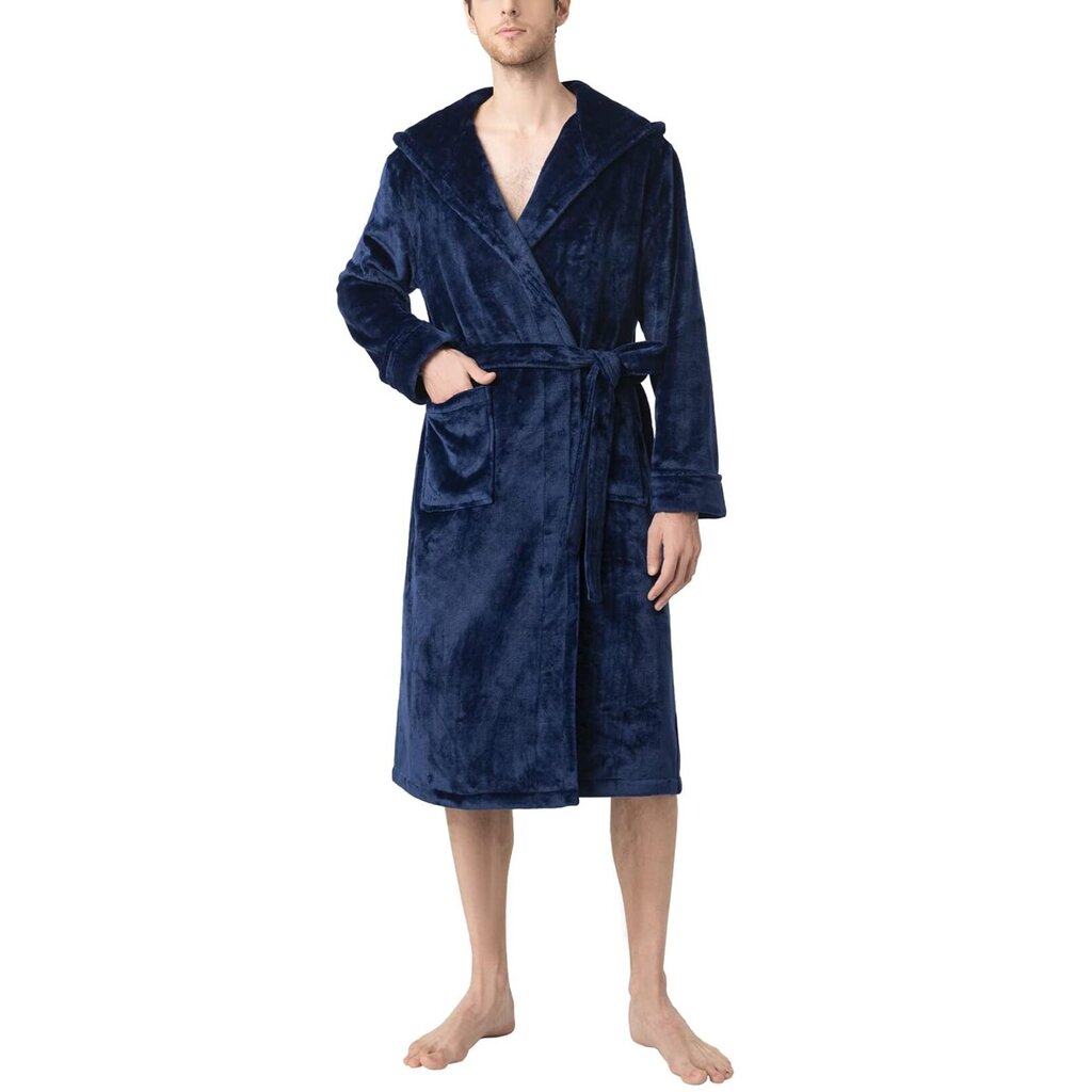 Vīriešu halāts ar kapuci Lapasa, zils цена и информация | Vīriešu halāti, pidžamas | 220.lv