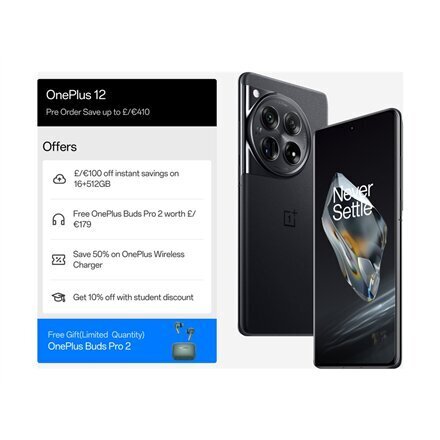 OnePlus 12 16GB/512GB 5G Silky Black cena un informācija | Mobilie telefoni | 220.lv