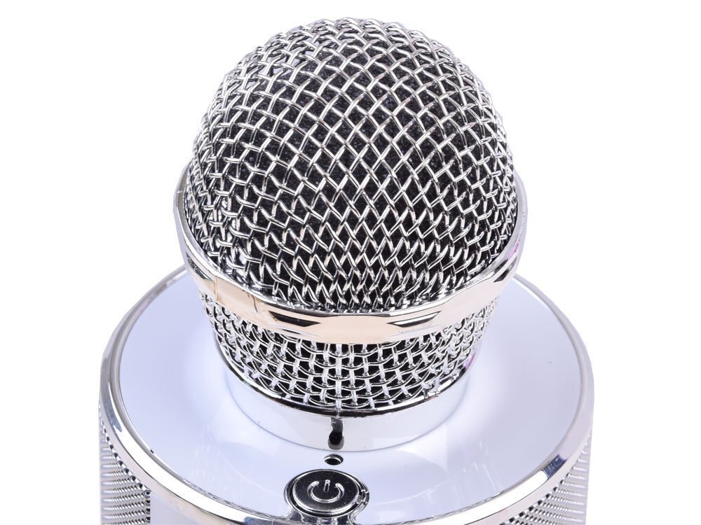 Bezvadu karaoke mikrofons ar skaļruni, sudraba krāsā цена и информация | Attīstošās rotaļlietas | 220.lv
