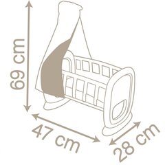 Leļļu šūpulis ar baldahīnu Smoby cena un informācija | Rotaļlietas meitenēm | 220.lv