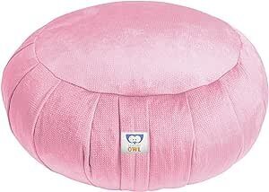 Sensory Owl Zafu подушка для йоги - подушка для медитации - круглая - 100% хлопок - гречиха - Сделано в ЕС Высота 18 см - Диаметр 35 см - розовый цвет цена и информация | Декоративные подушки и наволочки | 220.lv
