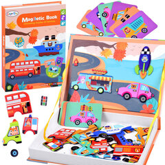 Magnētiskā puzles grāmata Transportlīdzekļi, 66 gab. cena un informācija | Attīstošās rotaļlietas | 220.lv
