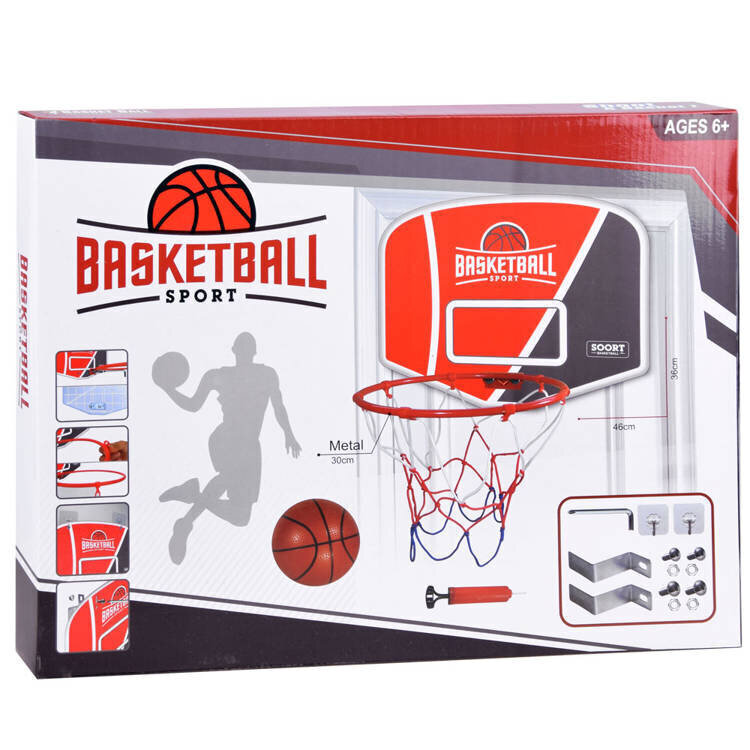 Basketbola komplekts, 46 x 36 x 2 cm, 5 gab. cena un informācija | Basketbola grozi | 220.lv