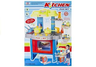 Rotaļlietu virtuve ar cepeškrāsni un piederumiem, zila cena un informācija | Rotaļlietas meitenēm | 220.lv