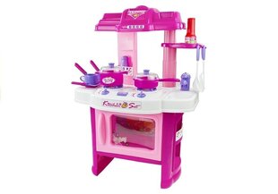 Rotaļlietu virtuve ar cepeškrāsni un piederumiem, rozā cena un informācija | Rotaļlietas meitenēm | 220.lv