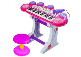 Elektriskās klavieres bērniem ar 37 taustiņiem un mikrofonu, rozā cena un informācija | Attīstošās rotaļlietas | 220.lv