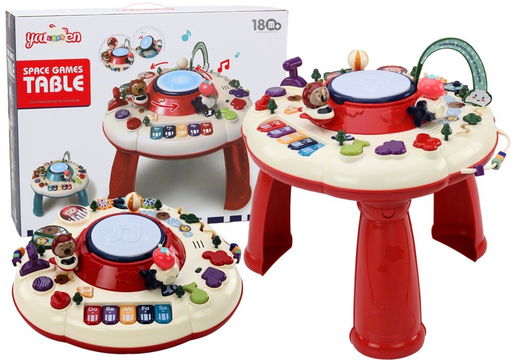 Interaktīvs izglītojošs galds, sarkans cena un informācija | Rotaļlietas zīdaiņiem | 220.lv