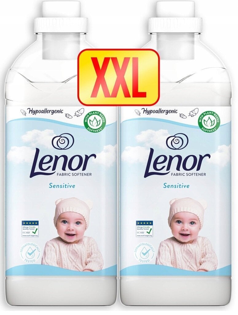 Lenor Sensitive veļas mīkstinātājs, 2x1,23 l cena un informācija | Veļas mazgāšanas līdzekļi | 220.lv