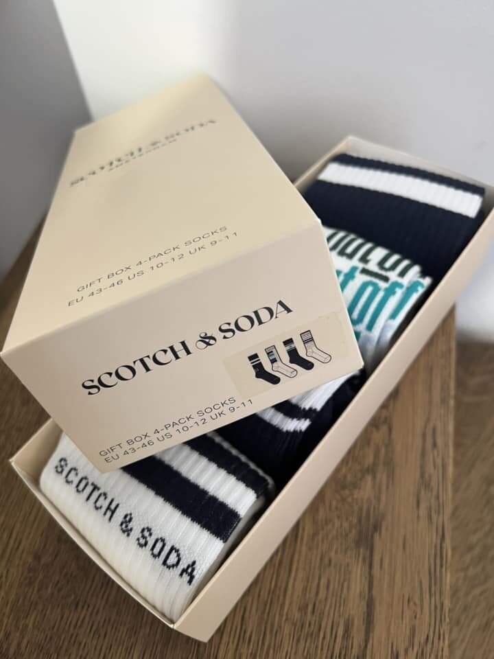 Sporta zeķes vīriešiem Scotch & Soda, 4 pāri, 701222074002043, tumši zilas, baltas цена и информация | Vīriešu zeķes | 220.lv