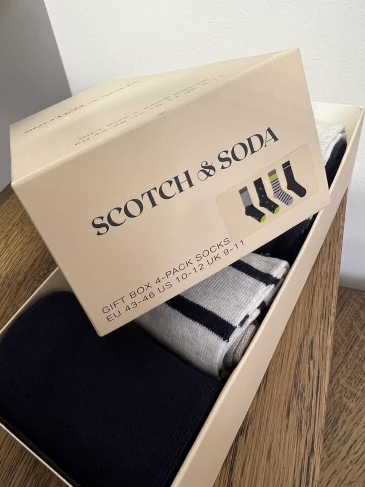 Zeķes vīriešiem Scotch & Soda, 4 pāri, tumši zilas, pelēkas cena un informācija | Vīriešu zeķes | 220.lv