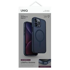 UNIQ etui LifePro Xtreme iPhone 15 Pro 6.1" Magclick Charging ciemnoniebieski|smoke blue цена и информация | Чехлы для телефонов | 220.lv