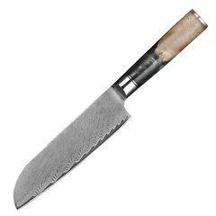 Santoku nazis, 17 cm, melns rokturis Vinox Damascus cena un informācija | Naži un to piederumi | 220.lv