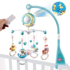 Bērnu gultiņas karuselis ar projektoru un tālvadības pulti cena un informācija | Rotaļlietas zīdaiņiem | 220.lv