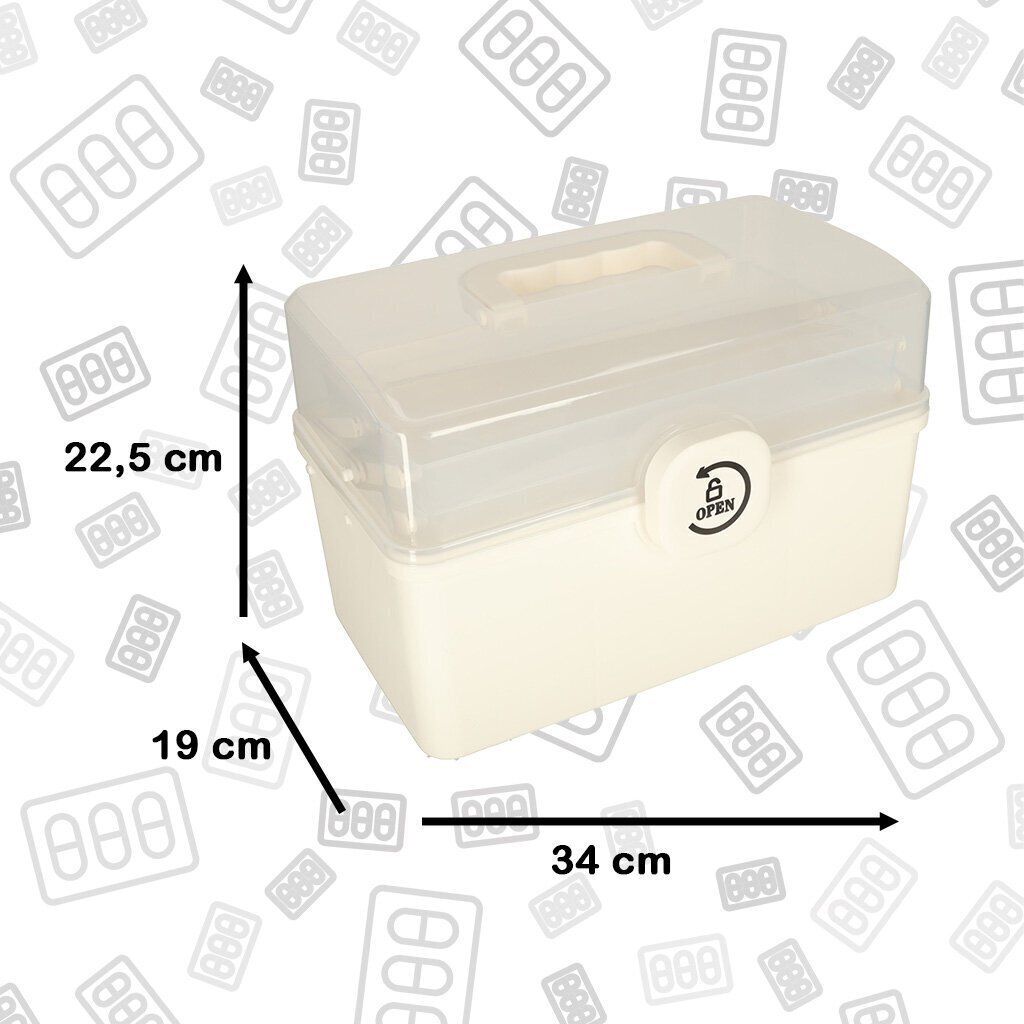 Zāļu uzglabāšanas kaste, 34 x 19 x 22 cm cena un informācija | Medicīniskā aprūpe | 220.lv