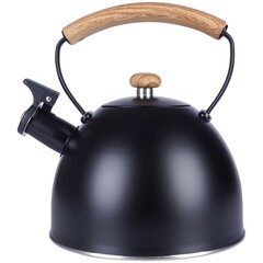 чайник из черной стали со свистком, 2,5 л цена и информация | Чайники, кофейники | 220.lv