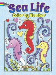 Sea Life Color by Number цена и информация | Книги для малышей | 220.lv