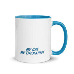 Krūze My Cat My Therapist, 325 ml, zils cena un informācija | Oriģinālas krūzes | 220.lv