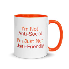 Krūze I'm Not Anti-Social, I'm Just Not User-Friendly, 325 ml, oranžs cena un informācija | Oriģinālas krūzes | 220.lv