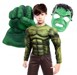 Костюм Hulk Avengers с кулаком и маской цена и информация | Карнавальные костюмы, парики и маски | 220.lv