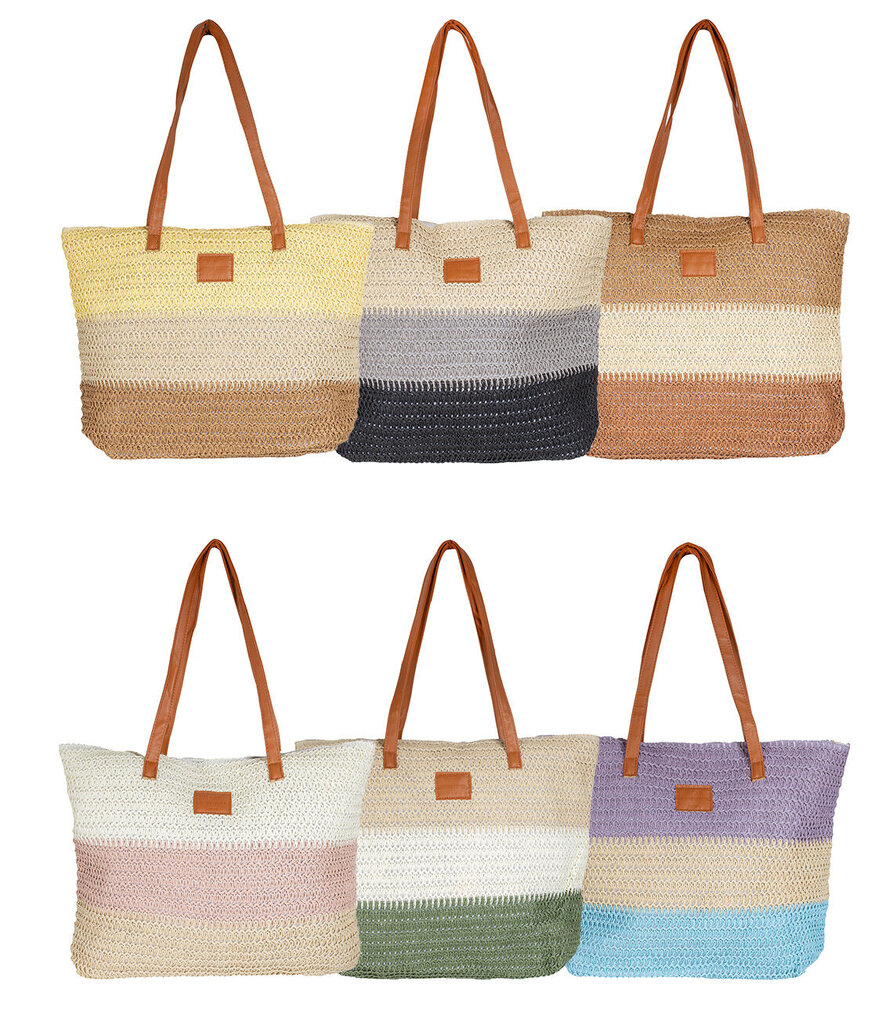 Vasaras pludmales soma, pīta, 3 krāsas 17698-uniw cena un informācija | Sieviešu somas | 220.lv