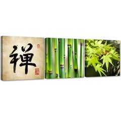 Trīs daļu glezna Zaļā Āzija цена и информация | Картины | 220.lv