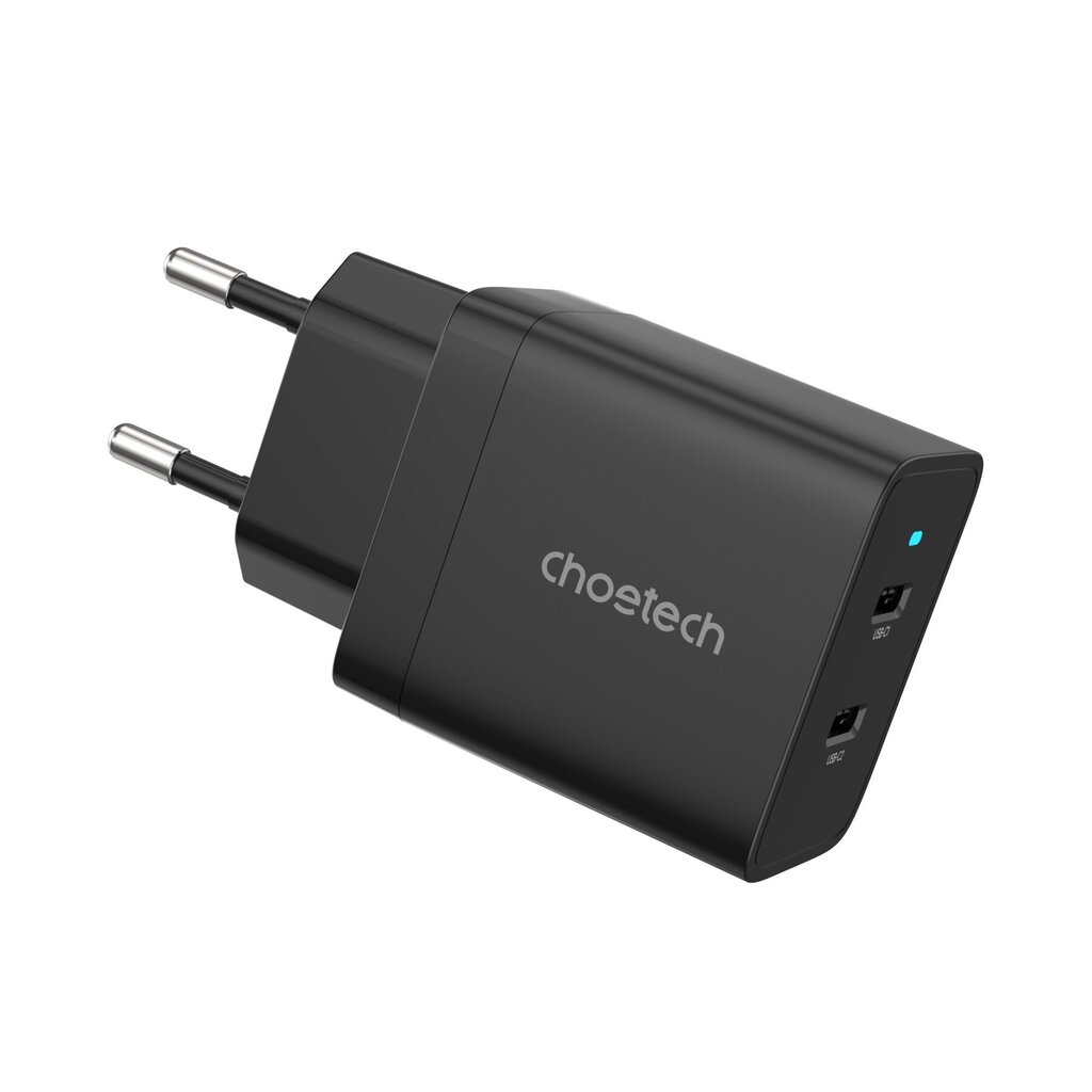 Lādētājs Choetech Q5006 2xUSB-C PD40W melns цена и информация | Lādētāji un adapteri | 220.lv