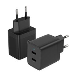 Сетевая зарядка Choetech Q5006 2xUSB-C PD40W черная цена и информация | Зарядные устройства для телефонов | 220.lv