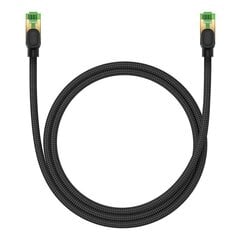 Braided network cable cat.8 Baseus Ethernet RJ45, 40Gbps, 1m (black) цена и информация | Кабели и провода | 220.lv