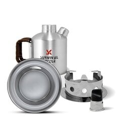 Small Survival Kettle 0.6-0.7 L Camping Kettle Carry Bag Leather Handle цена и информация | Электрочайники | 220.lv