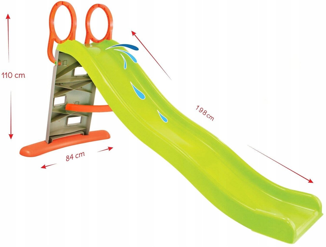 Slidkalniņš ar kāpšanas sienu Mochtoys, zaļš, 198 cm cena un informācija | Slidkalniņi, kāpšanas konstruktori | 220.lv