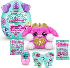 Plīša kucēns Rainbocorns Puppycorn Bow Surprise Pink Karmo 9269, rozā cena un informācija | Mīkstās (plīša) rotaļlietas | 220.lv