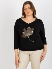 черная блузка больших размеров с резинкой по низу цена и информация | Женские блузки, рубашки | 220.lv